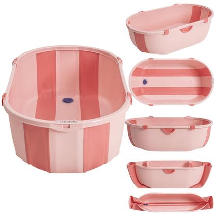 Imagem de Banheira de Bebe Dobravel Compacta Kiddo Flap Rosa Menina