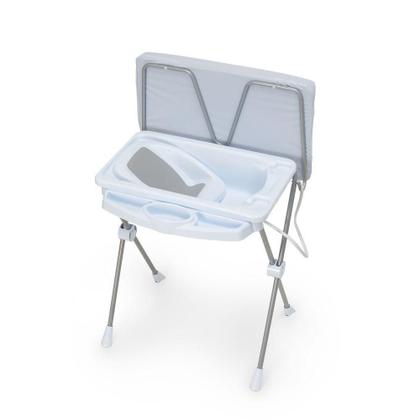 Imagem de Banheira de Bebê Plástica Galzerano Classic 7045 com Trocador e Suporte Azul