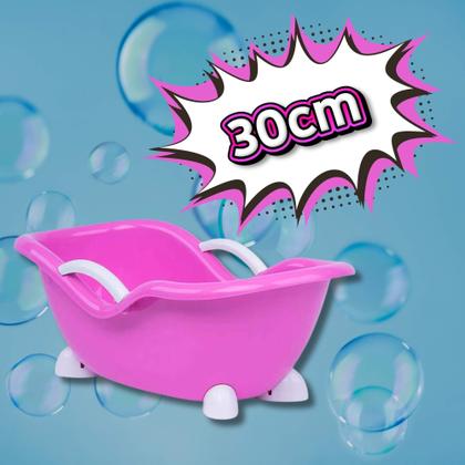 Imagem de Banheira de Brinquedo Infantil Boneca Nenequinha Collection Hora do Banho 30cm 326 - Super Toys