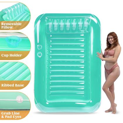 Imagem de Banheira de bronzeamento inflável Lounge Float Sloosh Suntan Tub L-Cyan