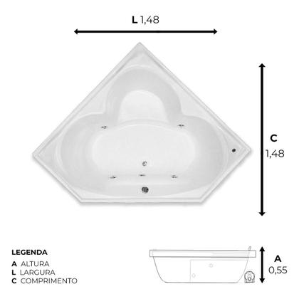 Imagem de Banheira de Canto Birigui com hidro em acrílico