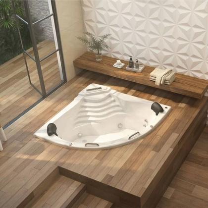 Imagem de Banheira de Hidromassagem Acapulco Gran Luxo 150x211x51cm - P4 - 220v - com Aquecedor e Cromoterapia Branco