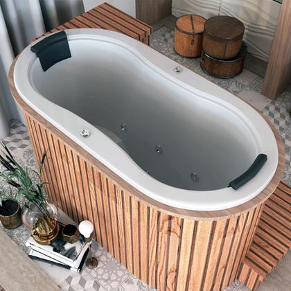 Imagem de Banheira de Hidromassagem Ofuro Oval Duplo Essencial 161cmx81cmx95cm em Gel Coat- 220V Mondialle