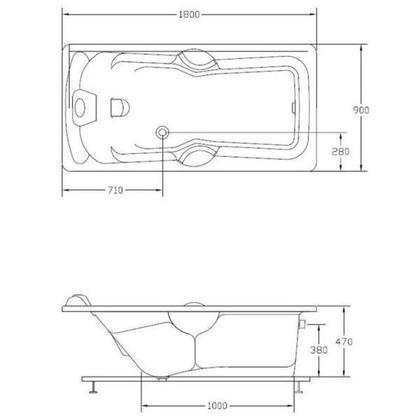 Imagem de Banheira de Hidromassagem Ouro Fino Acrillic Individual Top Line 1,80m x 90cm x 47cm 05 Jatos