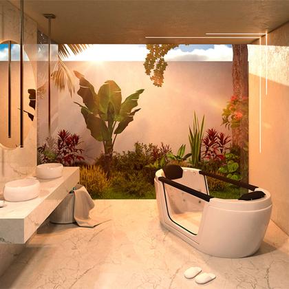 Imagem de Banheira de Hidromassagem Portofino Elegance 197cmx91cmx75cm em Acrílico- 220V Mondialle