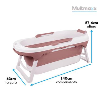 Imagem de Banheira Dobrável Portátil Infantil para Bebê e Adultos 180L Multmaxx