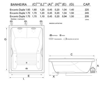 Imagem de Banheira Dupla Encanto COMPLETA com hidro
