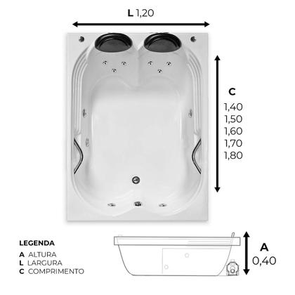 Imagem de Banheira Dupla Hierro COMPLETA com hidro em acrílico