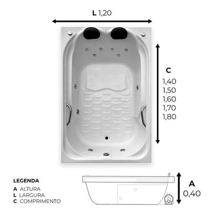 Imagem de Banheira Dupla Hortênsia COMPLETA com hidro em acrílico