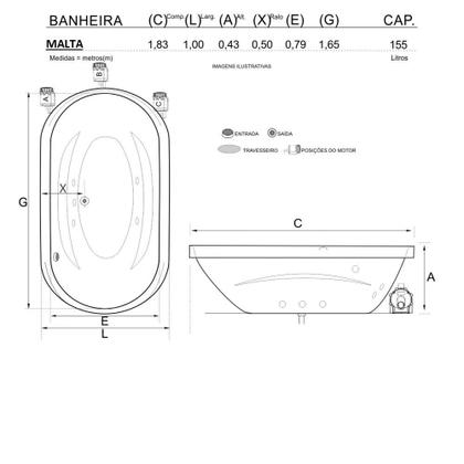 Imagem de Banheira Dupla Malta com hidro