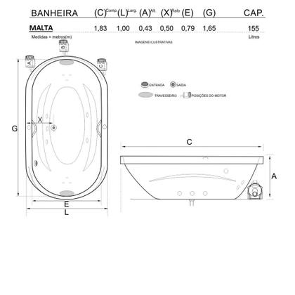Imagem de Banheira Dupla Malta COMPLETA com hidro