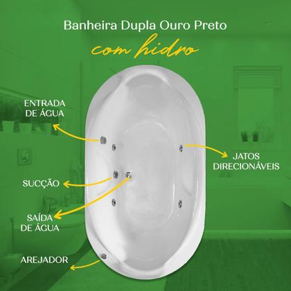 Imagem de Banheira Dupla Ouro Preto com hidro em acrílico