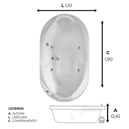 Imagem de Banheira Dupla Ouro Preto com hidro em acrílico