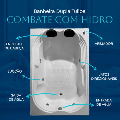Imagem de Banheira Dupla Tulipa COMBATE com hidro em acrílico