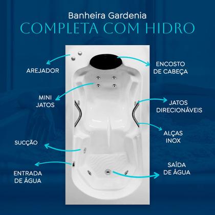 Imagem de Banheira Gardenia COMPLETA com hidro em acrílico