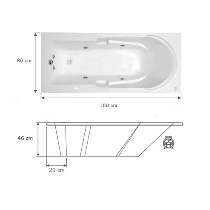Imagem de Banheira Hidromassagem Astra Capri Luxo 150cmx80cmx43cm - 01 Jato Acrílico P6 Sem Aquecedor