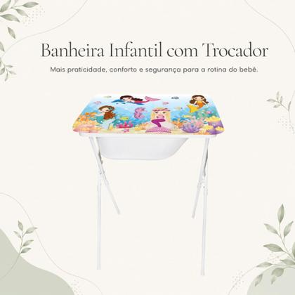 Imagem de Banheira Infantil Exclusiva 20 Litros com Trocador e Suporte Dobrável