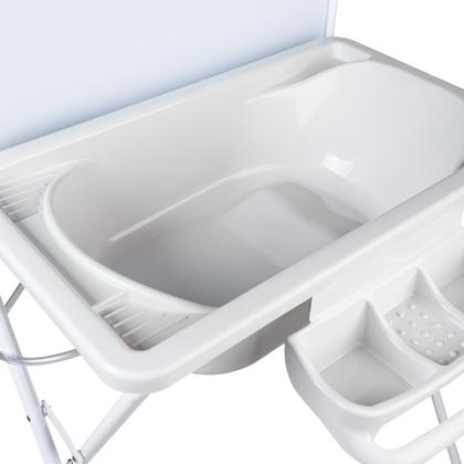 Banheira Luxo com suporte dobrável, trocador e saboneteira, tanque 25 L, até 30Kg - Hercules Imagem de Banheira Luxo com suporte dobrável, trocador e saboneteira, tanque 25 L, até 30Kg - Hercules