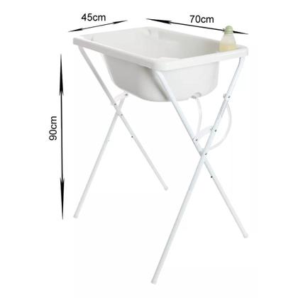 Banheira Luxo Com Suporte E Trocador Bebê Infantil Resistente Barato - ZukToys Imagem de Banheira Luxo Com Suporte E Trocador Bebê Infantil Resistente Barato