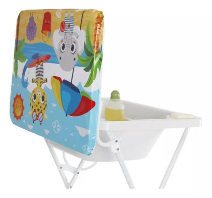 Banheira Luxo Com Suporte E Trocador Bebê Infantil Resistente Barato - ZukToys Imagem de Banheira Luxo Com Suporte E Trocador Bebê Infantil Resistente Barato
