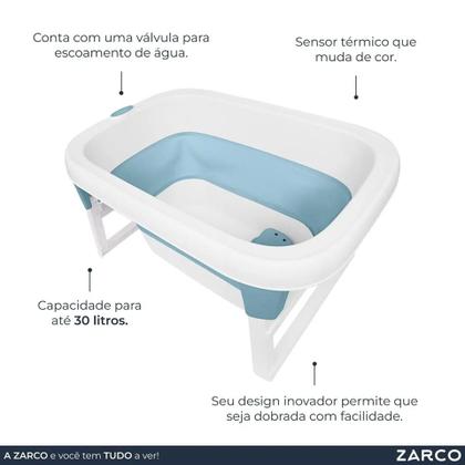 Imagem de Banheira ofuro dobravel 80 litros azul - buba