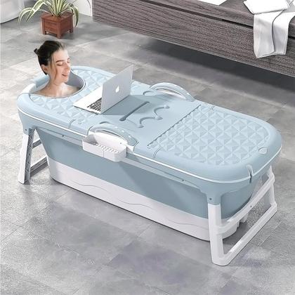 Imagem de Banheira Ofurô Dobrável Portátil 260 Litros Adulto 148 cm Com Suporte VG+