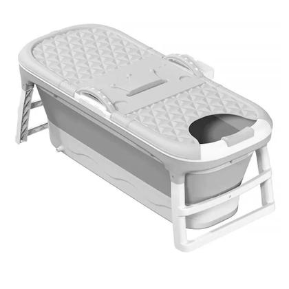 Imagem de Banheira Ofurô Dobrável Portátil Adulto 148 Cm Com Suporte Vg+ Cinza