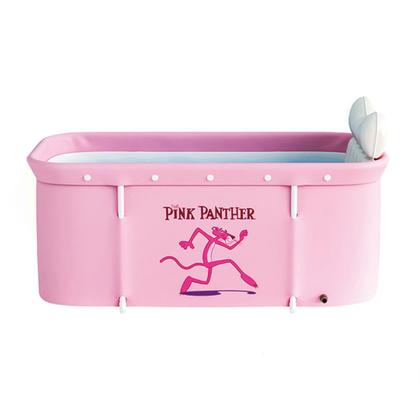 Imagem de Banheira Ofurô Dobrável Portátil Retangular Pvc Com Encosto Inflável Pantera Cor De Rosa VG