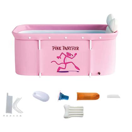 Imagem de Banheira Ofurô Dobrável Portátil Retangular Pvc Com Encosto Inflável Pantera Cor De Rosa VG