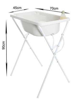 Banheira Ofurô Luxo Com Suporte E Trocador Bebê Infantil Menino Menina Resistente - Zuk Baby Imagem de Banheira Ofurô Luxo Com Suporte E Trocador Bebê Infantil Menino Menina Resistente