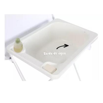 Banheira Ofurô Luxo Com Suporte E Trocador Bebê Infantil Menino Menina Resistente - Zuk Baby Imagem de Banheira Ofurô Luxo Com Suporte E Trocador Bebê Infantil Menino Menina Resistente