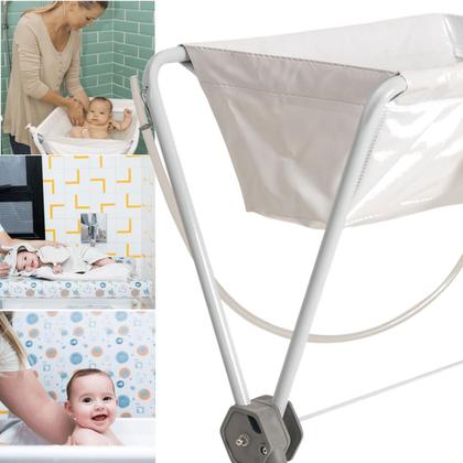 Imagem de Banheira para Bebe Com Suporte Dobravel Kiddo Fresh Branca
