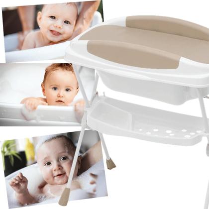 Imagem de Banheira para Bebe com Trocador Galzerano Premium Bege Sand