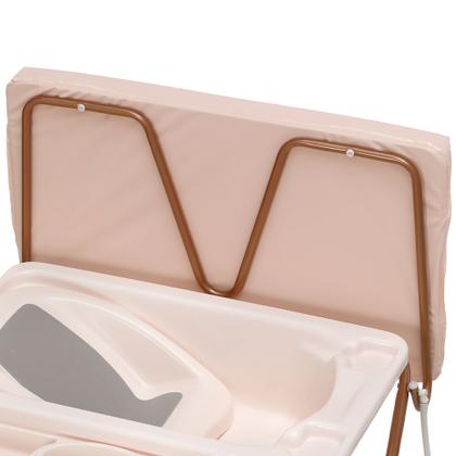 Imagem de Banheira para Bebê Plástica com Suporte Trocador Classic Rose Galzerano