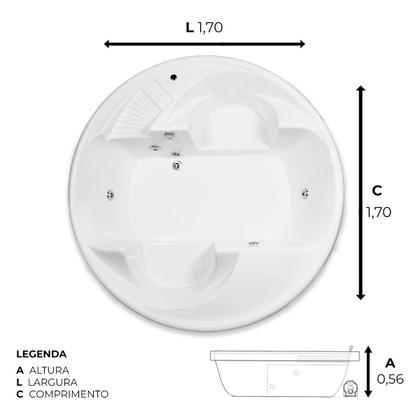 Imagem de Banheira Redonda Thalita com hidro