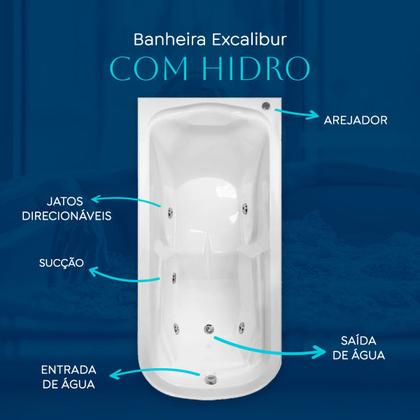 Imagem de Banheira Retangular Excalibur com hidro