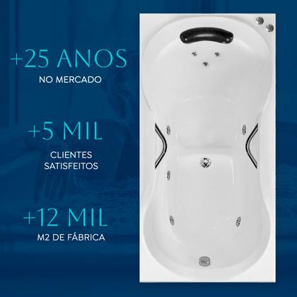 Imagem de Banheira Retangular Ottawa COMPLETA com hidro em acrílico