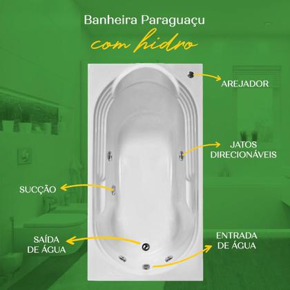 Imagem de Banheira Retangular Paraguaçu Com Hidro