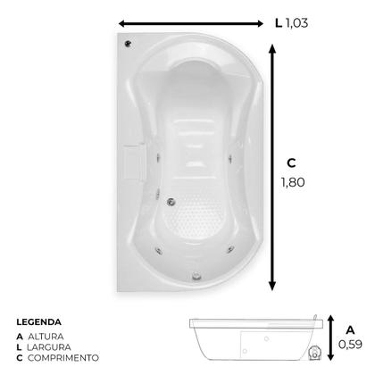 Imagem de Banheira Retangular Rayana com hidro