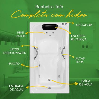 Imagem de Banheira Retangular Tefé COMPLETA com hidro