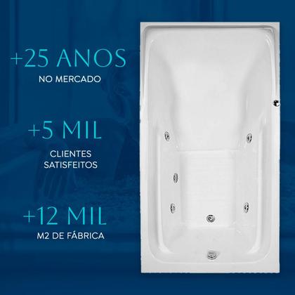 Imagem de Banheira Retangular Toronto com hidro em acrílico
