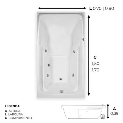 Imagem de Banheira Retangular Toronto com hidro em acrílico