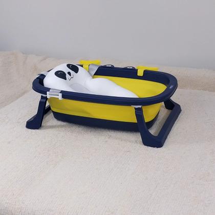 Imagem de Banheira Retrátil Tipo Ofurô Dobrável Com Almofada Flutuante Confortável E Segura Para Bebê