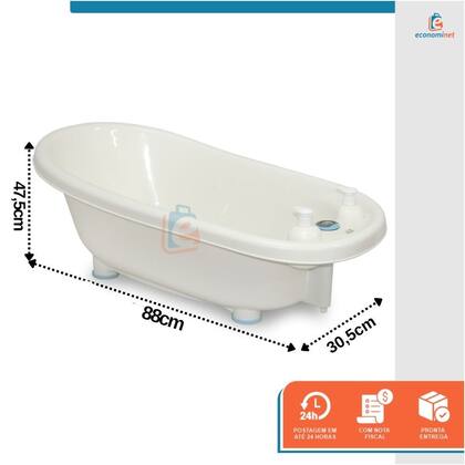 Imagem de Banheira Spa Bebê Criança Relaxamento com Termômetro Azul