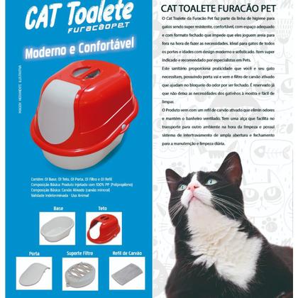 Imagem de Banheiro Furacão Pet Cat Toalete Preto para Gatos