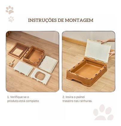 Imagem de Banheiro Gato Fechado Antiodor com Pá + Arranhador de Parede