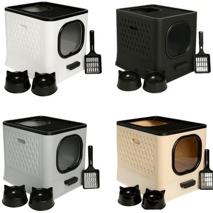 Imagem de Banheiro Gato Premium Fechado Anti Odor Pá Coçadinha Luxo
