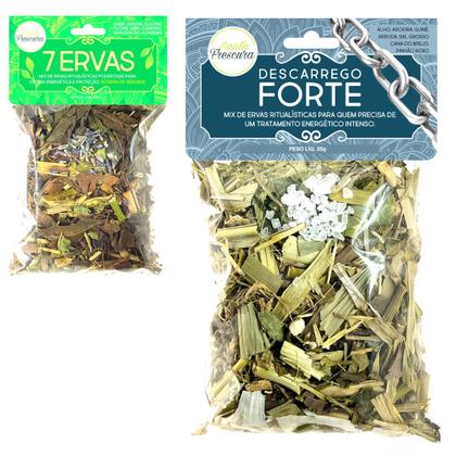 Imagem de Banho De 7 Ervas Descarrego Forte Completo Proteção Espiritual Limpeza Amor Kit