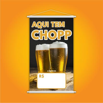 Imagem de Banner Aqui Tem Chopp Preço Fundo Branco Lona Grande