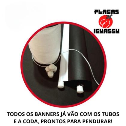 Imagem de Banner Crochê Tam:P 30x40cm Placas Iguassu: Pendure, Decore e Divulgue com Estilo - Perfeito para Uso Interno e Externo, Resistente ao Clima!